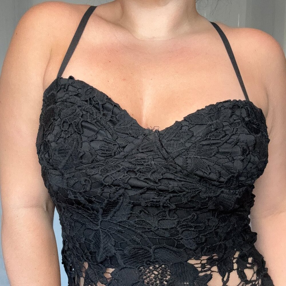 Toska Black Lace Tank Top